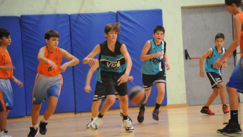 Marc Gordillo al partit de bàsquet infantil Llefià-Vilassar de Mar. Badalona. 16 d'octubre de 2021