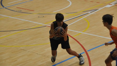 Marc Gordillo al partit de bàsquet infantil Llefià-Vilassar de Mar. Badalona. 16 d'octubre de 2021
