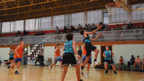 Marc Gordillo al partit de bàsquet infantil Llefià-Vilassar de Mar. Badalona. 16 d'octubre de 2021