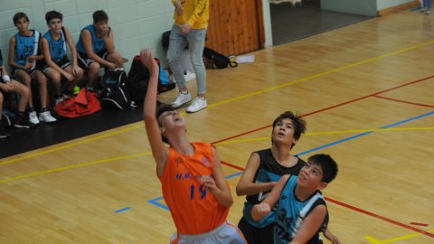 Marc Gordillo al partit de bàsquet infantil Llefià-Vilassar de Mar. Badalona. 16 d'octubre de 2021