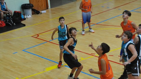 Marc Gordillo al partit de bàsquet infantil Llefià-Vilassar de Mar. Badalona. 16 d'octubre de 2021