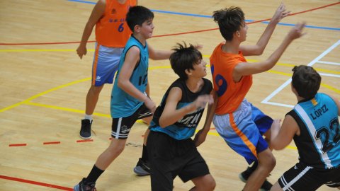 Marc Gordillo al partit de bàsquet infantil Llefià-Vilassar de Mar. Badalona. 16 d'octubre de 2021
