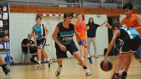 Marc Gordillo al partit de bàsquet infantil Llefià-Vilassar de Mar. Badalona. 16 d'octubre de 2021