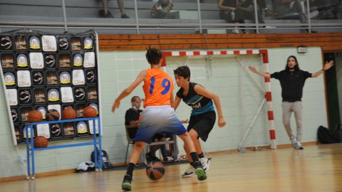 Marc Gordillo al partit de bàsquet infantil Llefià-Vilassar de Mar. Badalona. 16 d'octubre de 2021