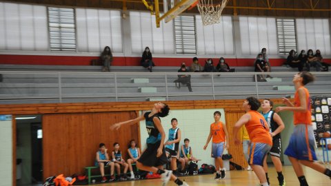Marc Gordillo al partit de bàsquet infantil Llefià-Vilassar de Mar. Badalona. 16 d'octubre de 2021