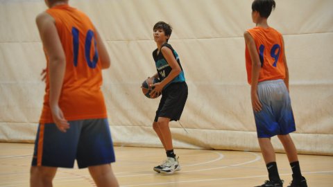 Marc Gordillo al partit de bàsquet infantil Llefià-Vilassar de Mar. Badalona. 16 d'octubre de 2021