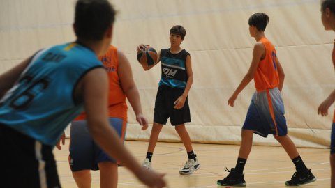 Marc Gordillo al partit de bàsquet infantil Llefià-Vilassar de Mar. Badalona. 16 d'octubre de 2021