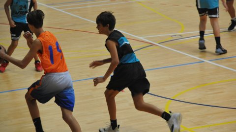 Marc Gordillo al partit de bàsquet infantil Llefià-Vilassar de Mar. Badalona. 16 d'octubre de 2021