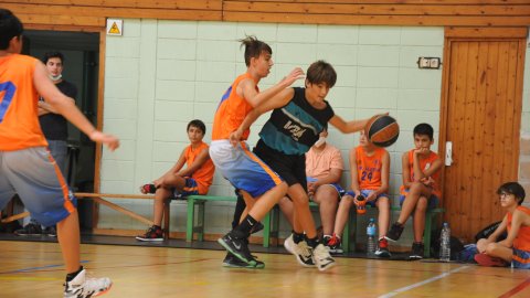 Marc Gordillo al partit de bàsquet infantil Llefià-Vilassar de Mar. Badalona. 16 d'octubre de 2021
