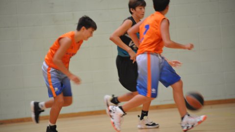 Marc Gordillo al partit de bàsquet infantil Llefià-Vilassar de Mar. Badalona. 16 d'octubre de 2021