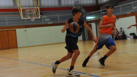 Marc Gordillo al partit de bàsquet infantil Llefià-Vilassar de Mar. Badalona. 16 d'octubre de 2021