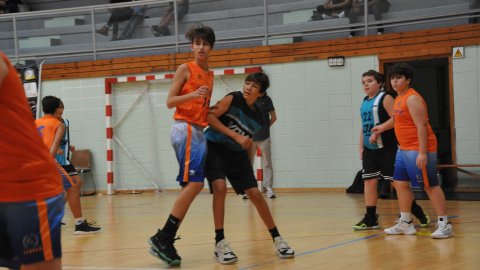 Marc Gordillo al partit de bàsquet infantil Llefià-Vilassar de Mar. Badalona. 16 d'octubre de 2021
