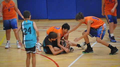 Marc Gordillo al partit de bàsquet infantil Llefià-Vilassar de Mar. Badalona. 16 d'octubre de 2021