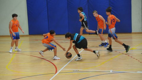 Marc Gordillo al partit de bàsquet infantil Llefià-Vilassar de Mar. Badalona. 16 d'octubre de 2021