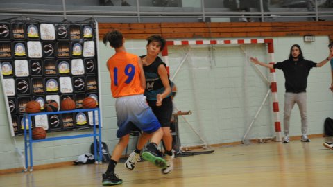 Marc Gordillo al partit de bàsquet infantil Llefià-Vilassar de Mar. Badalona. 16 d'octubre de 2021