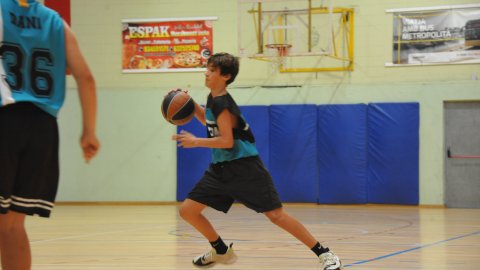 Marc Gordillo al partit de bàsquet infantil Llefià-Vilassar de Mar. Badalona. 16 d'octubre de 2021