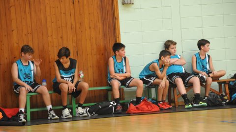 Marc Gordillo al partit de bàsquet infantil Llefià-Vilassar de Mar. Badalona. 16 d'octubre de 2021