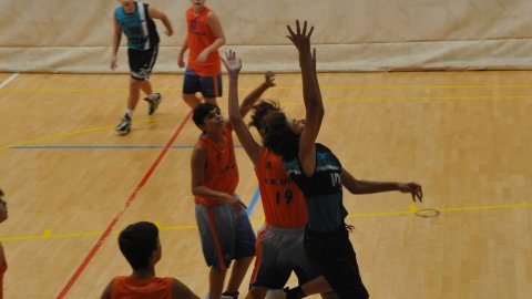 Marc Gordillo al partit de bàsquet infantil Llefià-Vilassar de Mar. Badalona. 16 d'octubre de 2021
