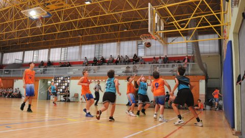 Marc Gordillo al partit de bàsquet infantil Llefià-Vilassar de Mar. Badalona. 16 d'octubre de 2021