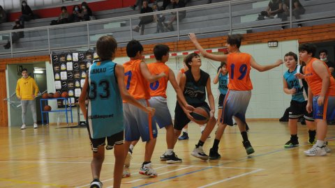 Marc Gordillo al partit de bàsquet infantil Llefià-Vilassar de Mar. Badalona. 16 d'octubre de 2021