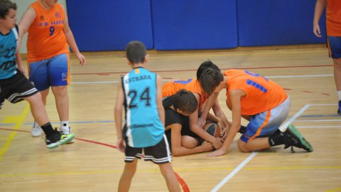 Marc Gordillo al partit de bàsquet infantil Llefià-Vilassar de Mar. Badalona. 16 d'octubre de 2021