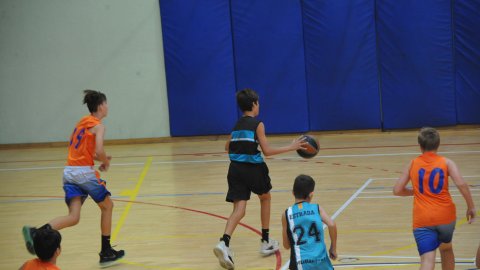 Marc Gordillo al partit de bàsquet infantil Llefià-Vilassar de Mar. Badalona. 16 d'octubre de 2021