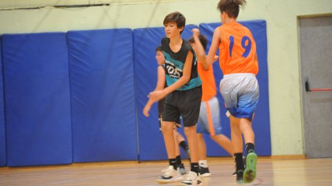 Marc Gordillo al partit de bàsquet infantil Llefià-Vilassar de Mar. Badalona. 16 d'octubre de 2021