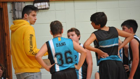Marc Gordillo al partit de bàsquet infantil Llefià-Vilassar de Mar. Badalona. 16 d'octubre de 2021