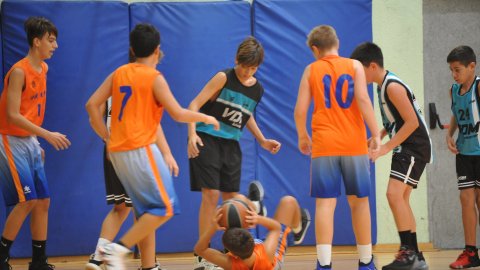 Marc Gordillo al partit de bàsquet infantil Llefià-Vilassar de Mar. Badalona. 16 d'octubre de 2021