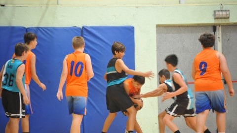 Marc Gordillo al partit de bàsquet infantil Llefià-Vilassar de Mar. Badalona. 16 d'octubre de 2021