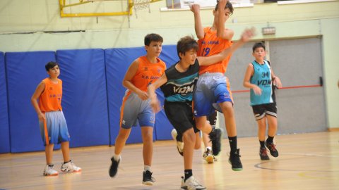 Marc Gordillo al partit de bàsquet infantil Llefià-Vilassar de Mar. Badalona. 16 d'octubre de 2021