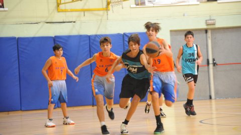 Marc Gordillo al partit de bàsquet infantil Llefià-Vilassar de Mar. Badalona. 16 d'octubre de 2021