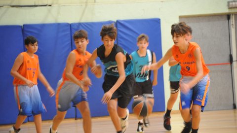 Marc Gordillo al partit de bàsquet infantil Llefià-Vilassar de Mar. Badalona. 16 d'octubre de 2021