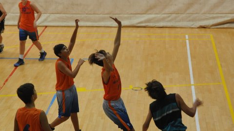 Marc Gordillo al partit de bàsquet infantil Llefià-Vilassar de Mar. Badalona. 16 d'octubre de 2021
