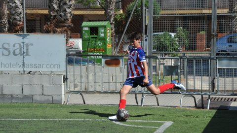 Marc Gordillo al partit de futbol infantil Vilassar de Mar-Teià. Vilassar de Mar. Abril de 2021