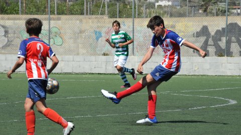 Marc Gordillo al partit de futbol infantil Vilassar de Mar-Teià. Vilassar de Mar. Abril de 2021