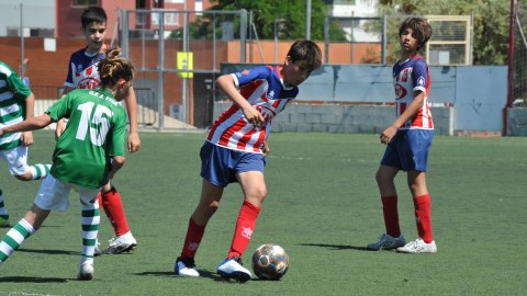 Marc Gordillo al partit de futbol infantil Vilassar de Mar-Teià. Vilassar de Mar. Abril de 2021