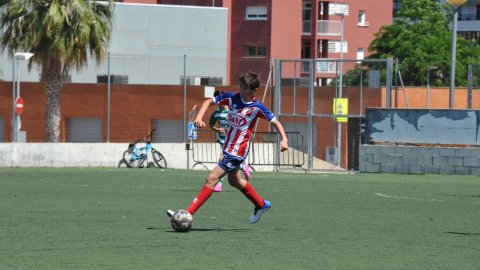 Marc Gordillo al partit de futbol infantil Vilassar de Mar-Teià. Vilassar de Mar. Abril de 2021