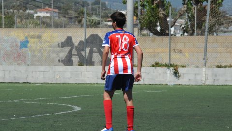 Marc Gordillo al partit de futbol infantil Vilassar de Mar-Teià. Vilassar de Mar. Abril de 2021