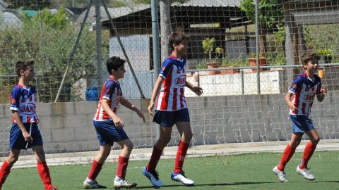 Marc Gordillo al partit de futbol infantil Vilassar de Mar-Teià. Vilassar de Mar. Abril de 2021