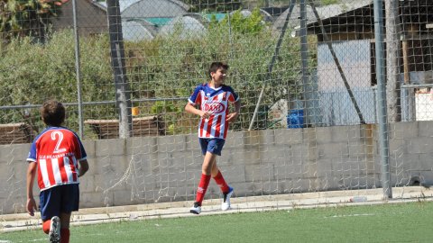 Marc Gordillo al partit de futbol infantil Vilassar de Mar-Teià. Vilassar de Mar. Abril de 2021