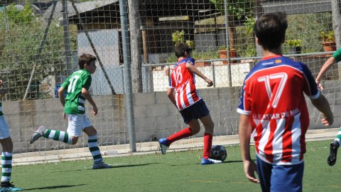 Marc Gordillo al partit de futbol infantil Vilassar de Mar-Teià. Vilassar de Mar. Abril de 2021