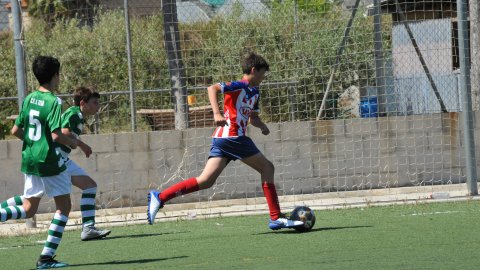 Marc Gordillo al partit de futbol infantil Vilassar de Mar-Teià. Vilassar de Mar. Abril de 2021