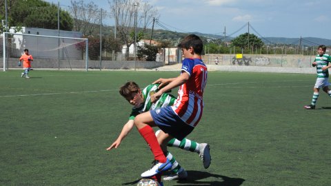 Marc Gordillo al partit de futbol infantil Vilassar de Mar-Teià. Vilassar de Mar. Abril de 2021