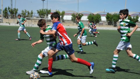Marc Gordillo al partit de futbol infantil Vilassar de Mar-Teià. Vilassar de Mar. Abril de 2021