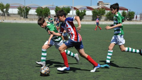 Marc Gordillo al partit de futbol infantil Vilassar de Mar-Teià. Vilassar de Mar. Abril de 2021