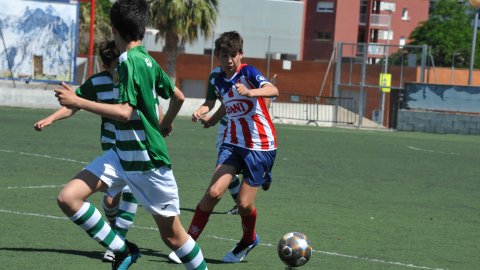 Marc Gordillo al partit de futbol infantil Vilassar de Mar-Teià. Vilassar de Mar. Abril de 2021