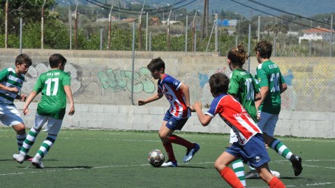Marc Gordillo al partit de futbol infantil Vilassar de Mar-Teià. Vilassar de Mar. Abril de 2021