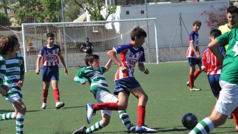 Marc Gordillo al partit de futbol infantil Vilassar de Mar-Teià. Vilassar de Mar. Abril de 2021