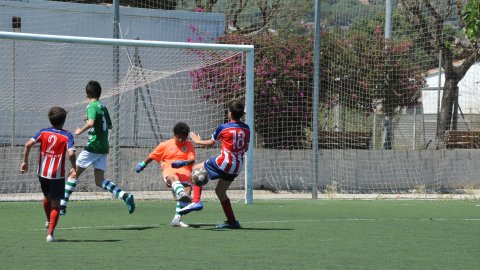 Marc Gordillo al partit de futbol infantil Vilassar de Mar-Teià. Vilassar de Mar. Abril de 2021